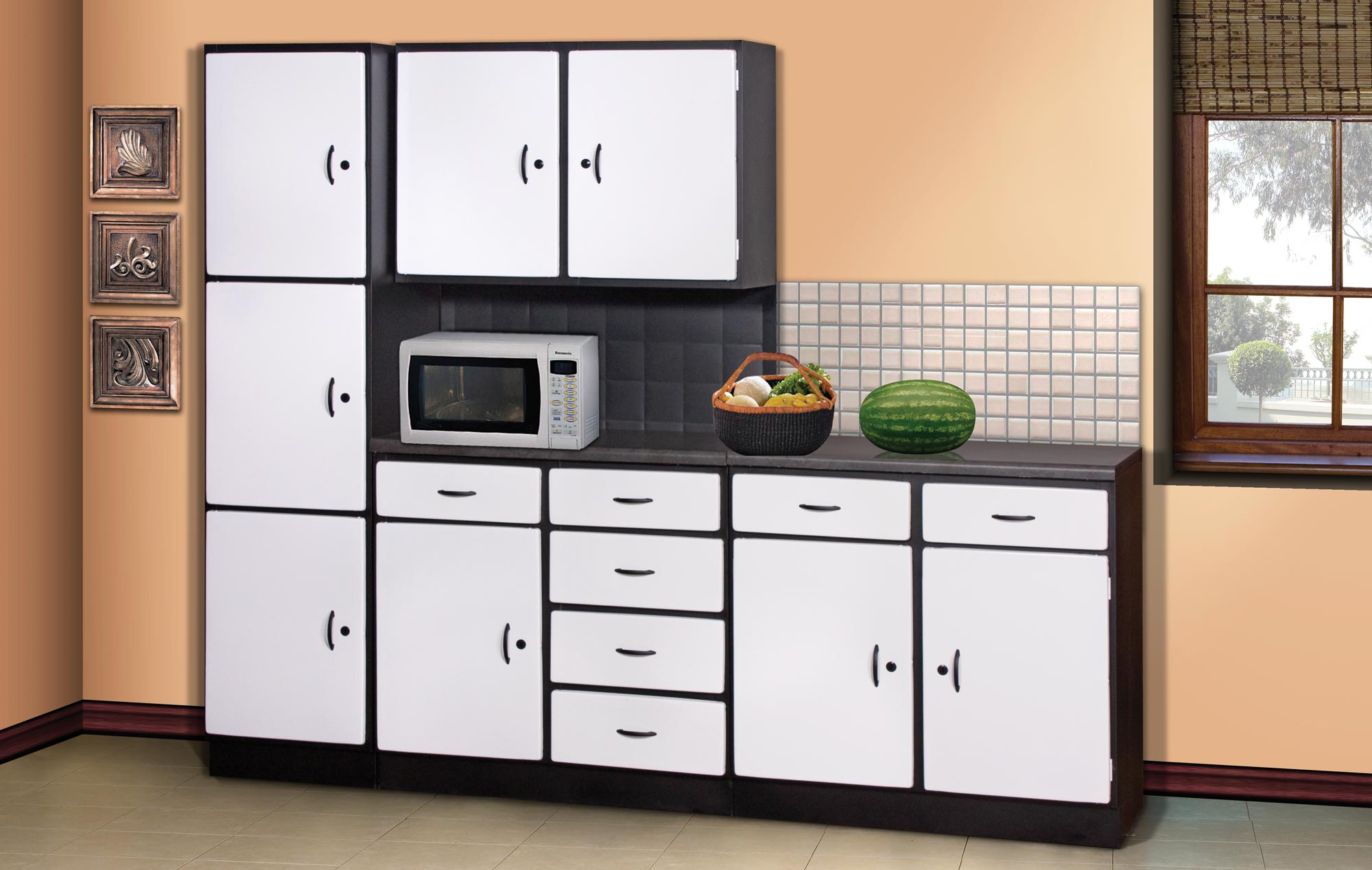 3 piece kitchen wall set