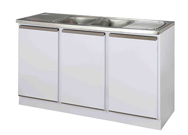 1500 sink unit with stainless steel sink top